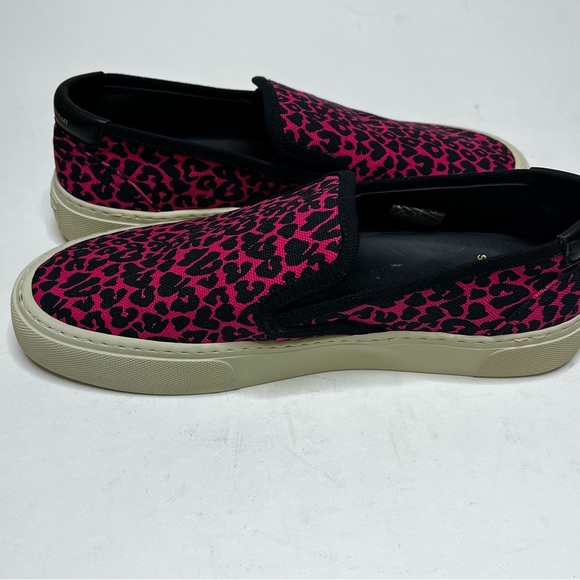 Saint Laurent Venice Fuchsia Pink & Black Leopard Slip-On Shoes Size 38.5 (8.5) - Picture 7 of 15
